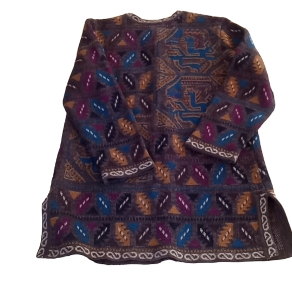 Chico's Design Vintage 90s Colorful Pattern Cotton Blend Cardigan Sweate… - Picture 7 of 16